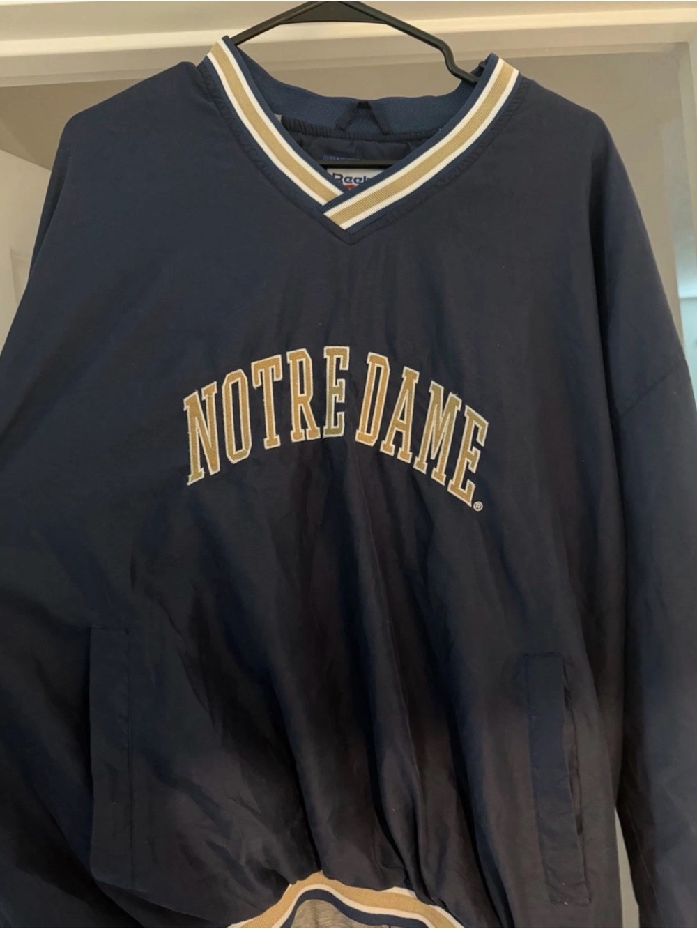 Vintage Reebok Notre Dame Fighting Irish Pullover Windbreaker Jacket Men’s XL